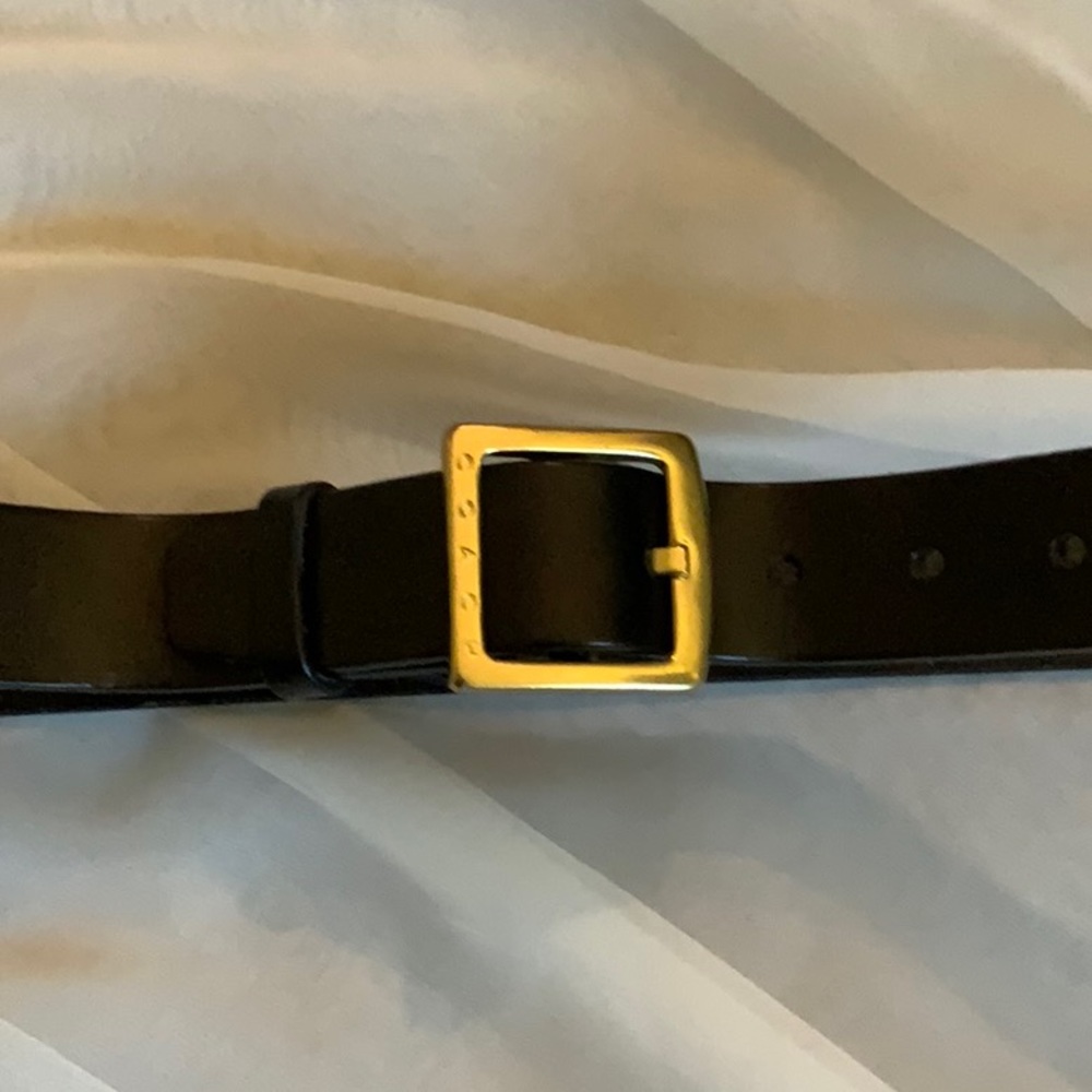 Vintage Coach Black Brass Trim Belt